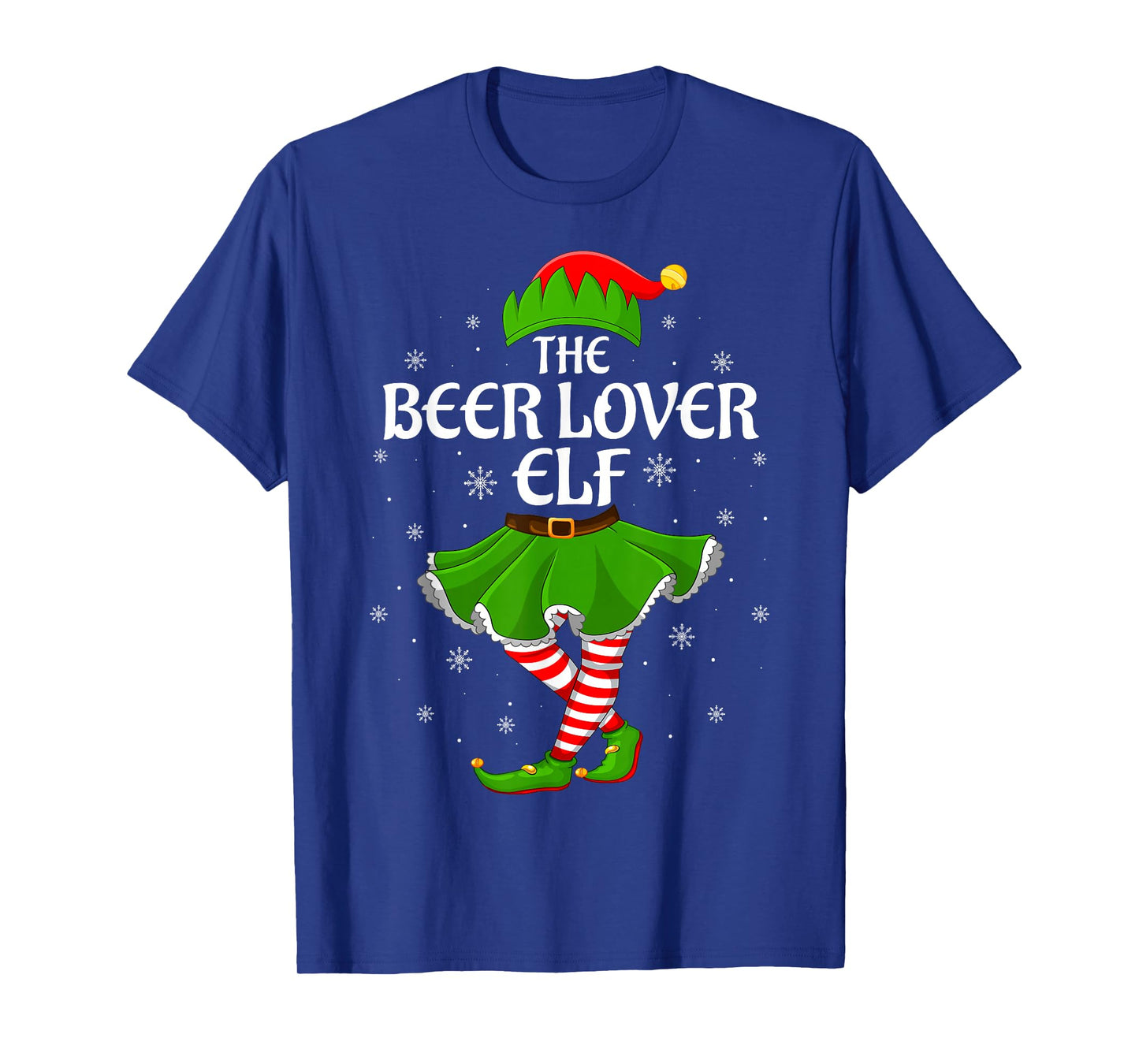 Beer Lover Elf Christmas Family Girls Women Elf Squad Xmas T-Shirt