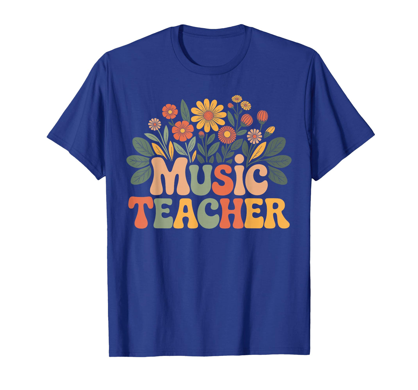 Vintage Wildflowers Retro Floral Music Teacher T-Shirt