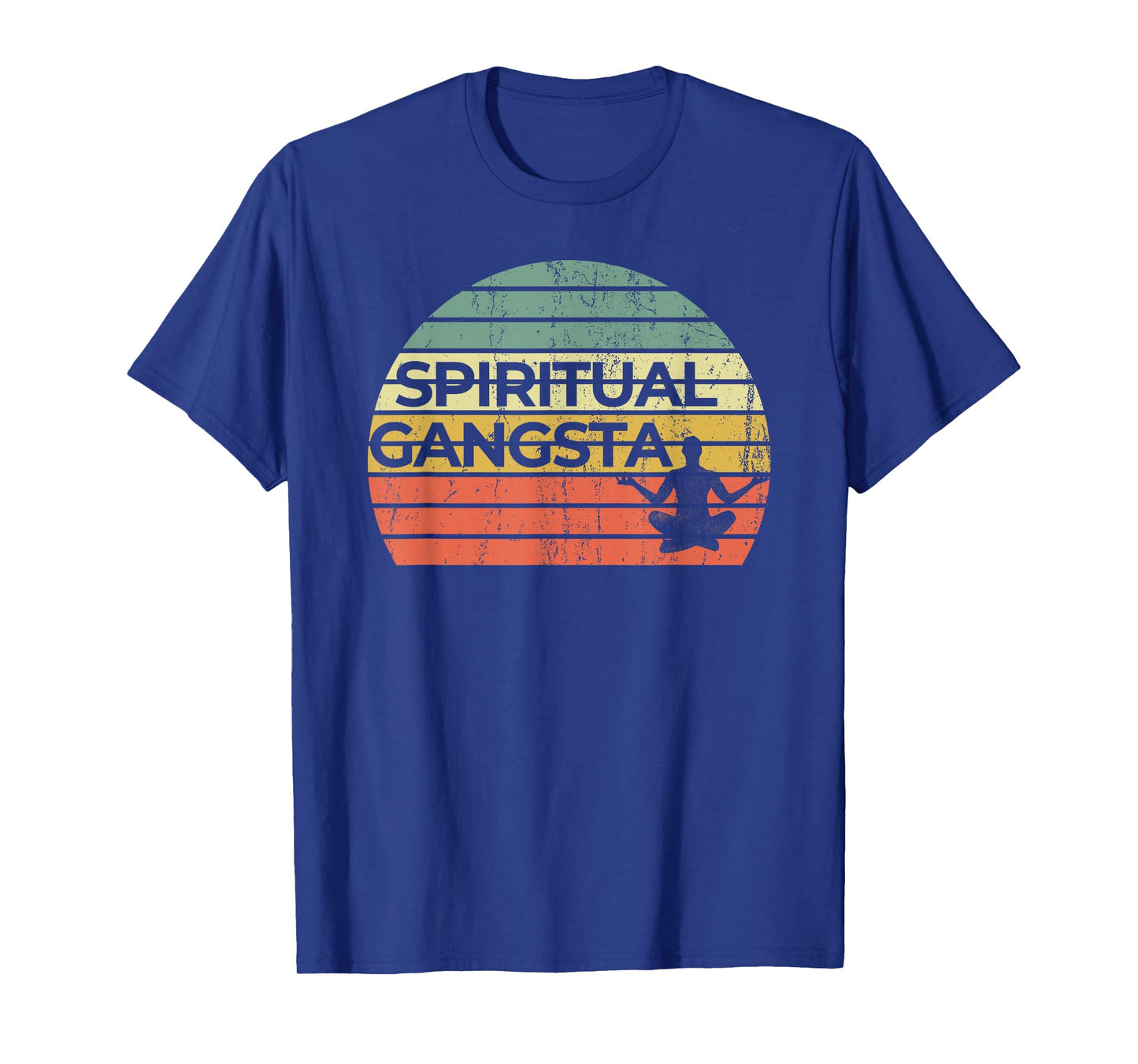 Vintage Retro Sunset Funny Yoga | Spiritual Gangsta T-Shirt