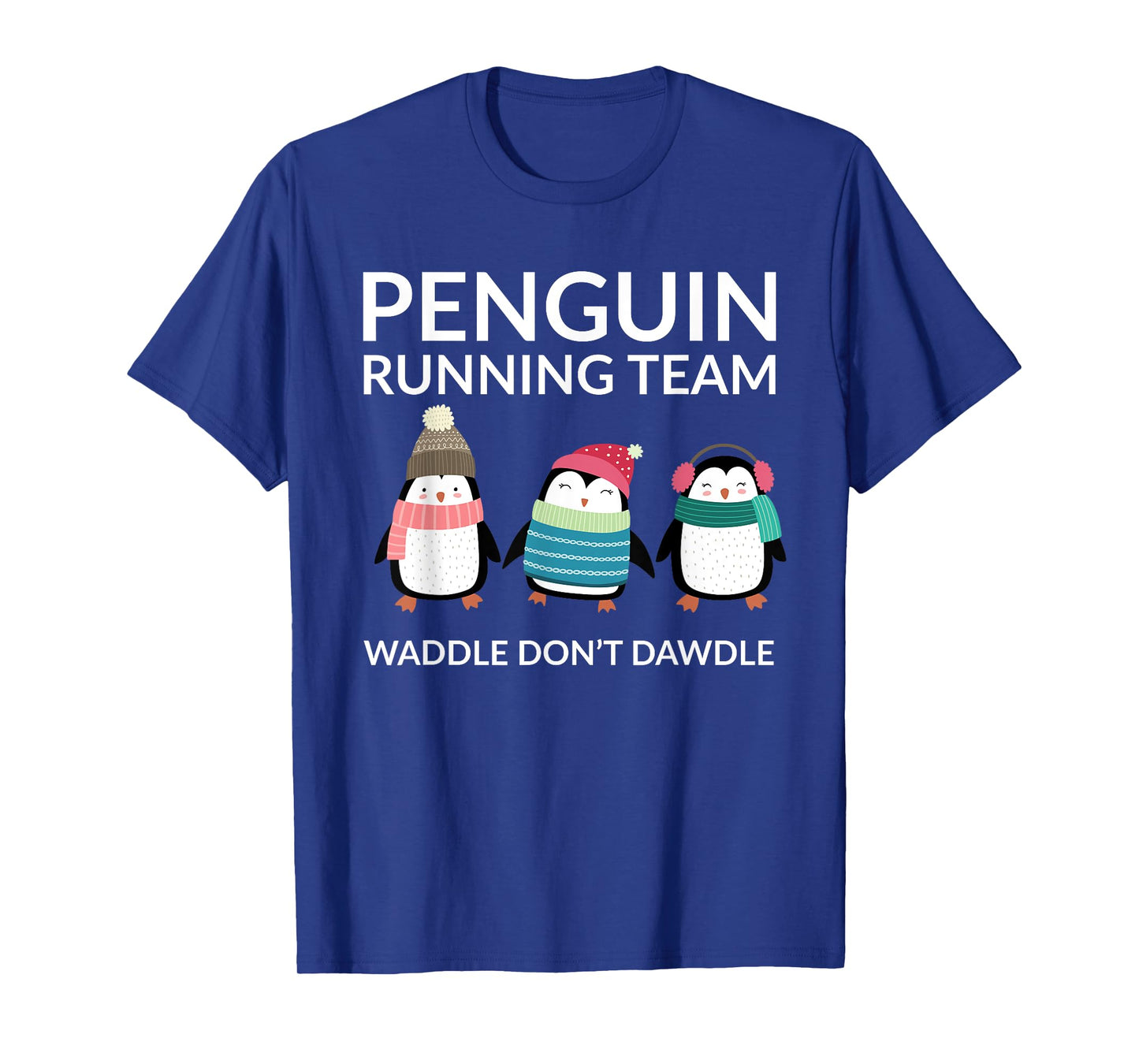 Penguin Running T-Shirt Funny Team Group Waddle Gift T-Shirt