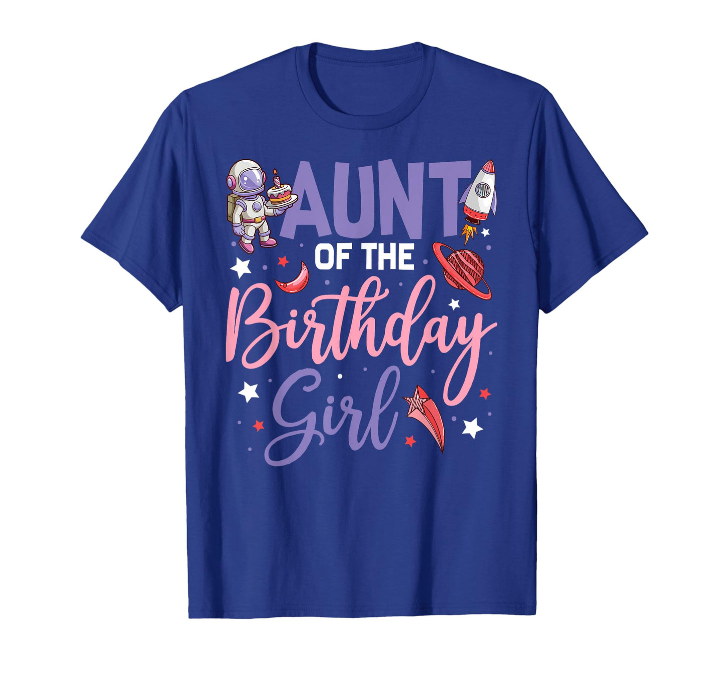 Two The Moon Aunt Of the Birthday Girl Astronaut Family T-Shirt
