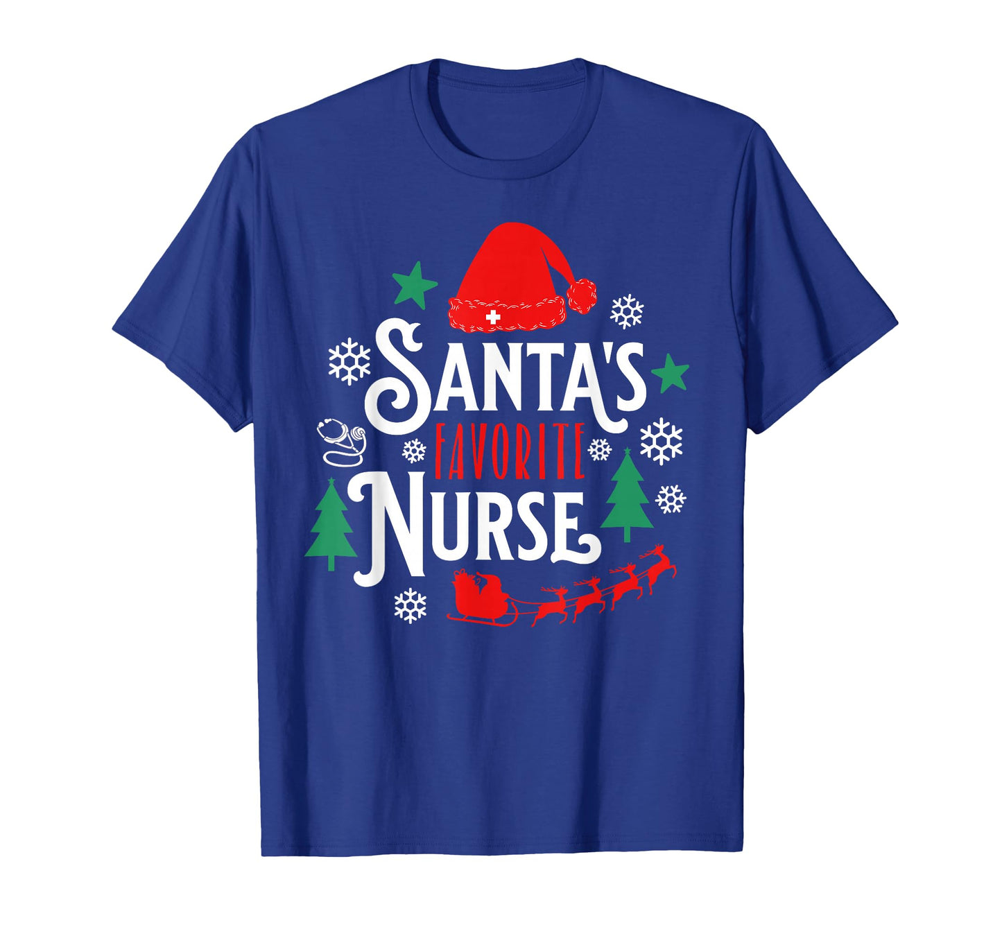 Santa Loves Nurses Nurse Funny Christmas Nursing T-Shirt