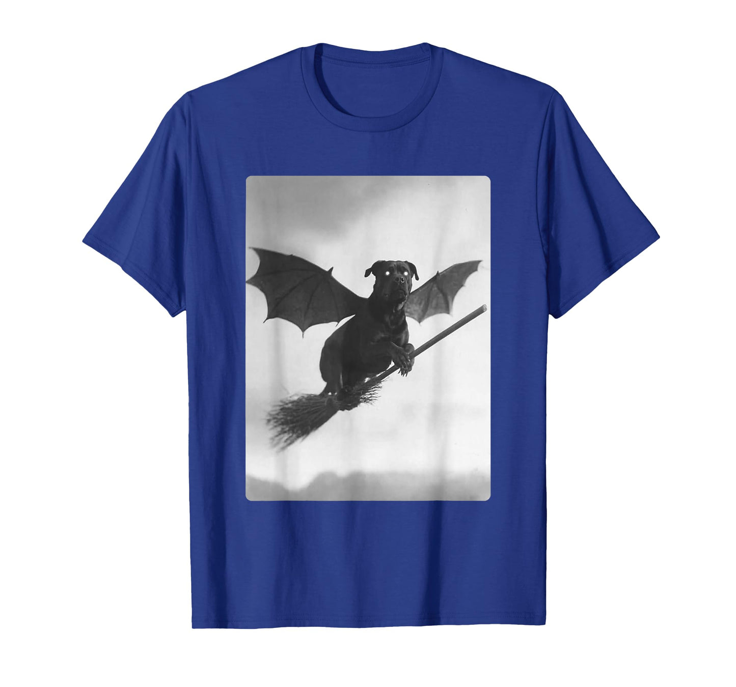 Gothic Rottweiler Witch Broom Bat Wings Spooky Halloween Dog T-Shirt