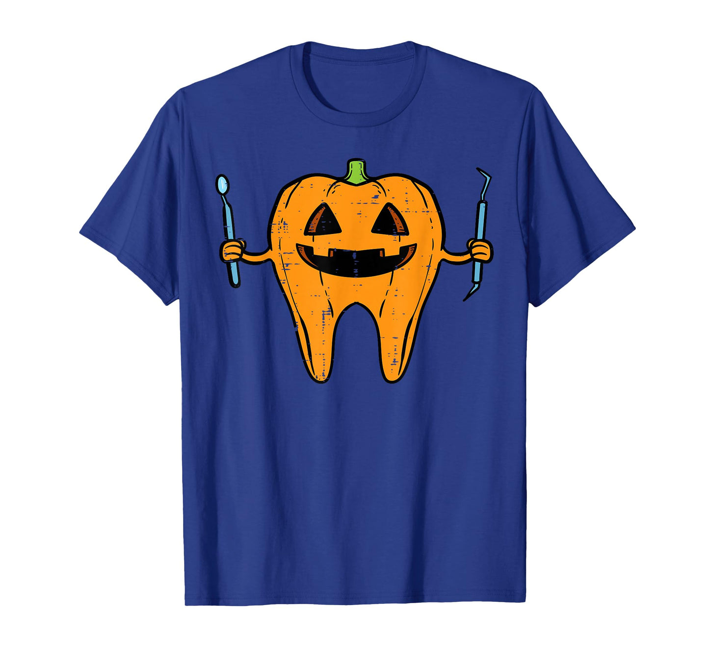 Halloween Dentist Tooth Pumpkin Dental Costume Men Women Kid T-Shirt