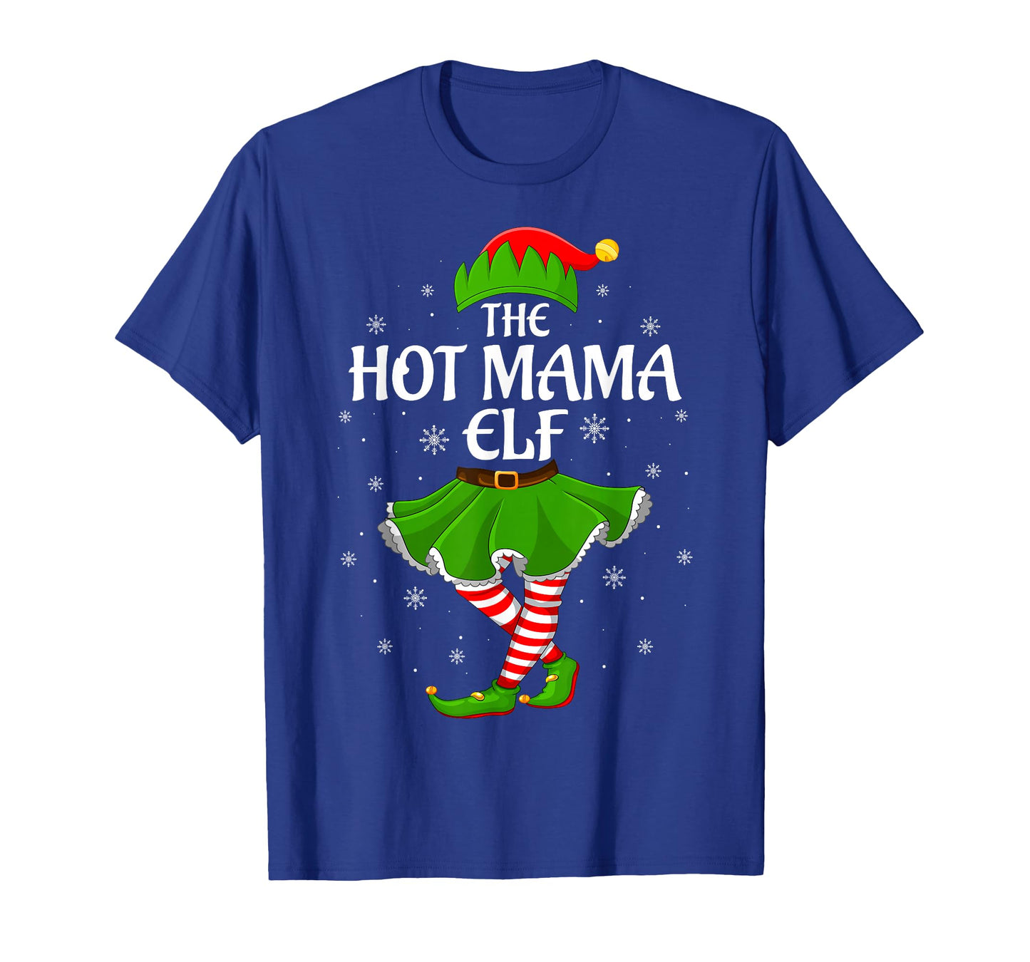 Hot Mama Elf Christmas Family Girls Women Elf Squad Xmas T-Shirt