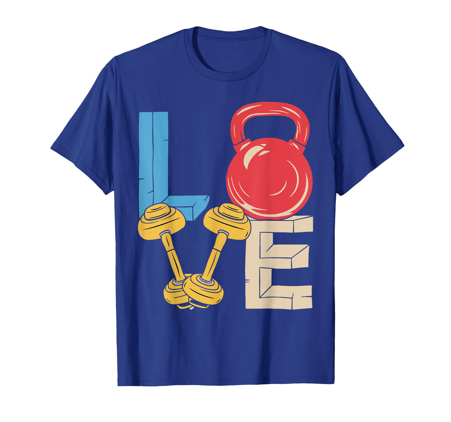 Love Weightlifting Kettlebell Dumbbell Fitness Gym T-Shirt