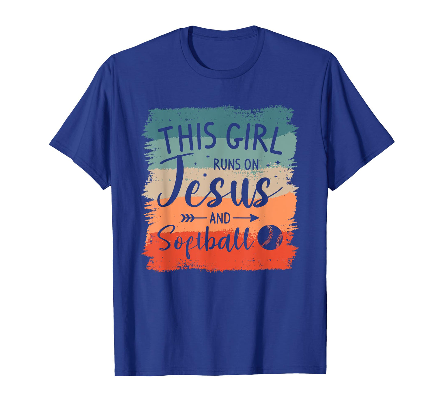 This Girl Runs On Jesus And Softball Softballer T-Shirt