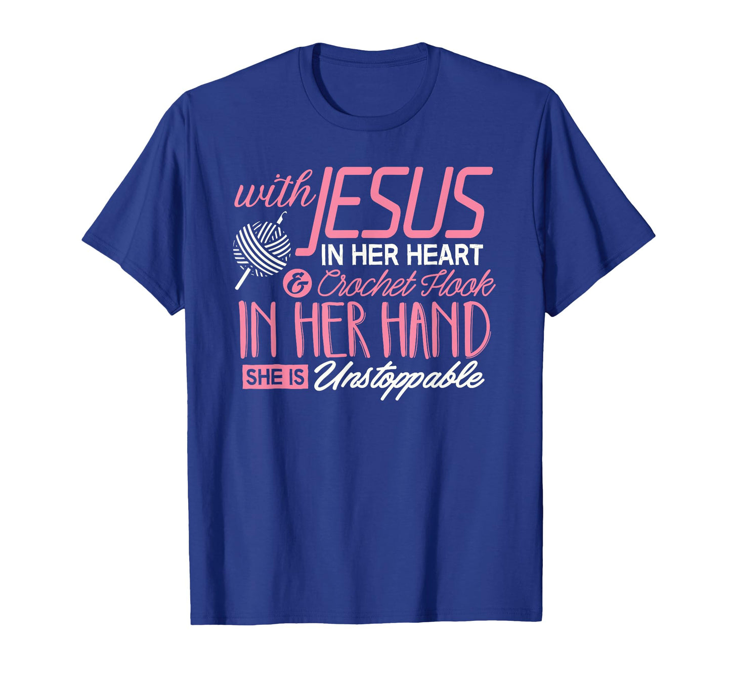 Crochet Shirt With Jesus in her Heart Crochet Hook Christian T-Shirt