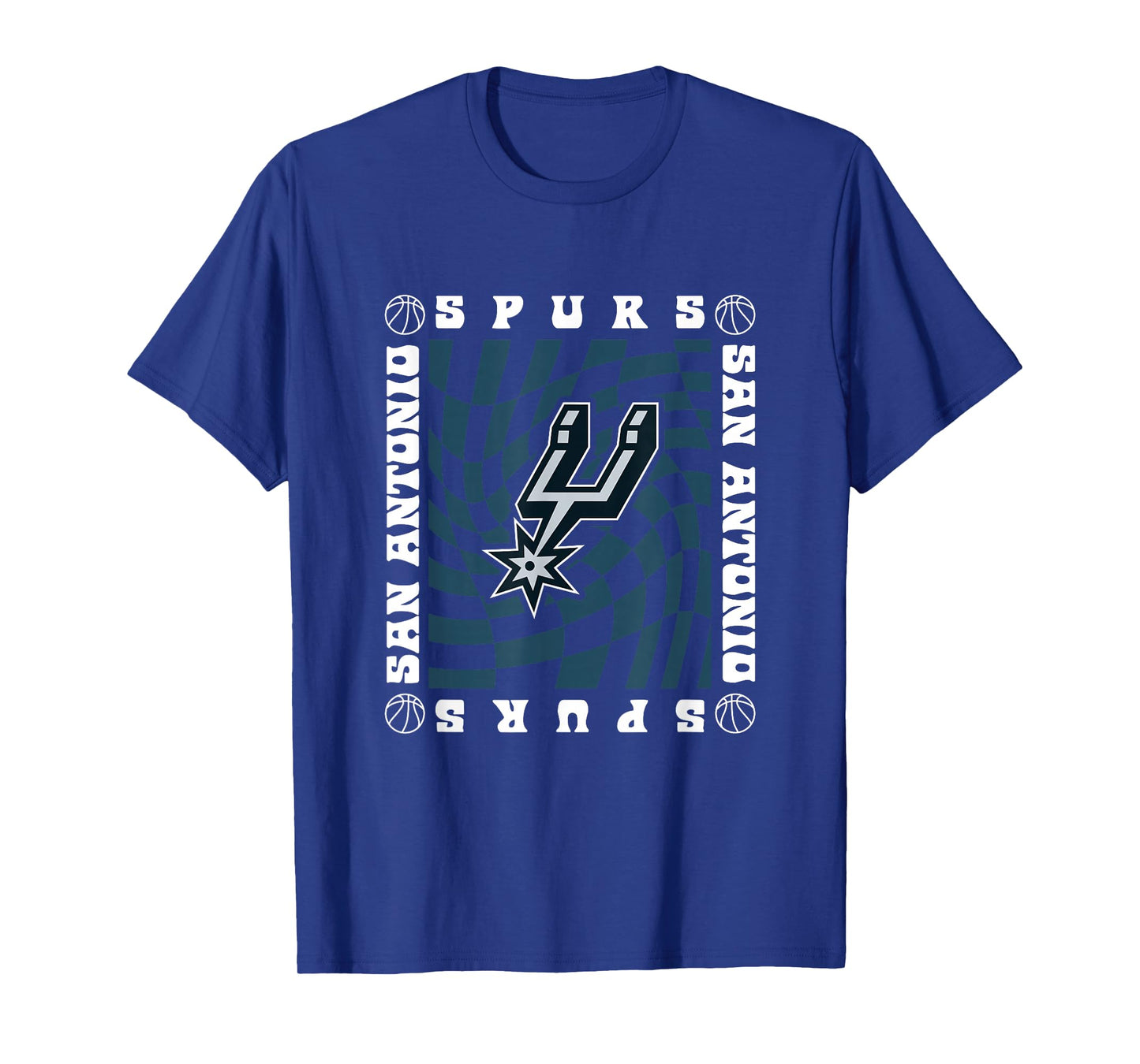 NBA San Antonio Spurs Retro Checkerboard Wave T-Shirt