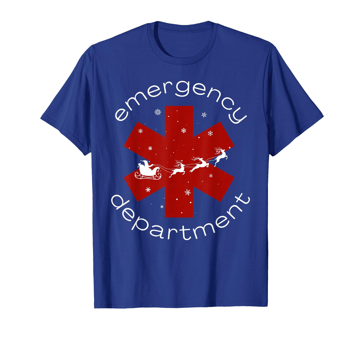 Emergency Department Christmas Santa Claus Reindeer ER Nurse T-Shirt