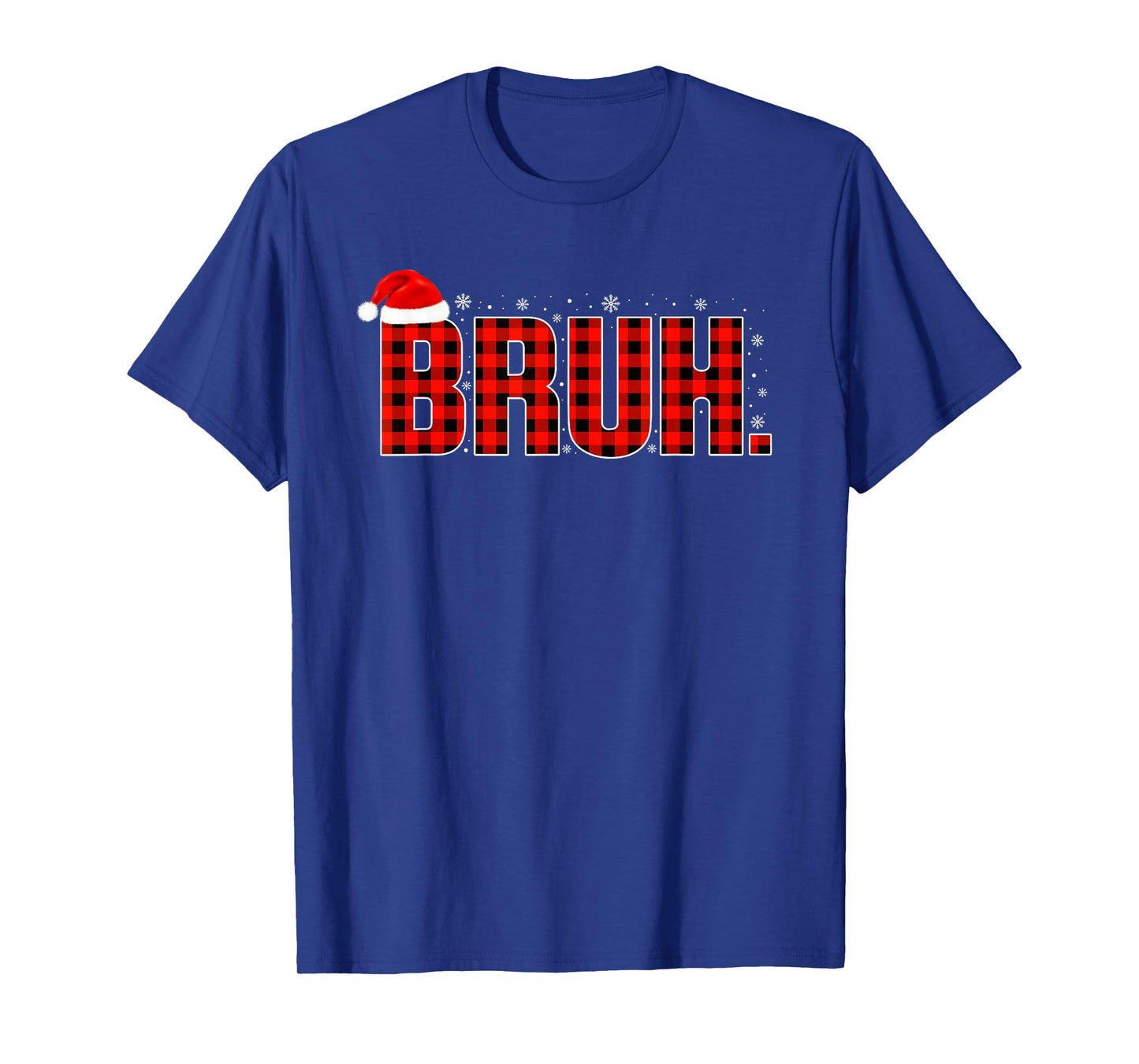 Bruh Funny Christmas Plaid Teens Boys Kids Xmas Pajamas T-Shirt