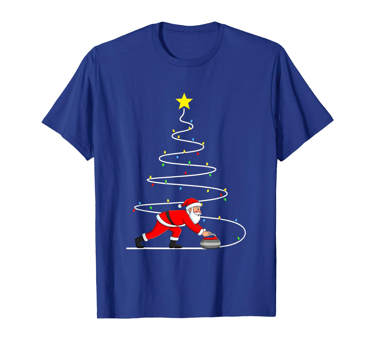 Santa Curling Christmas Tree T-Shirt