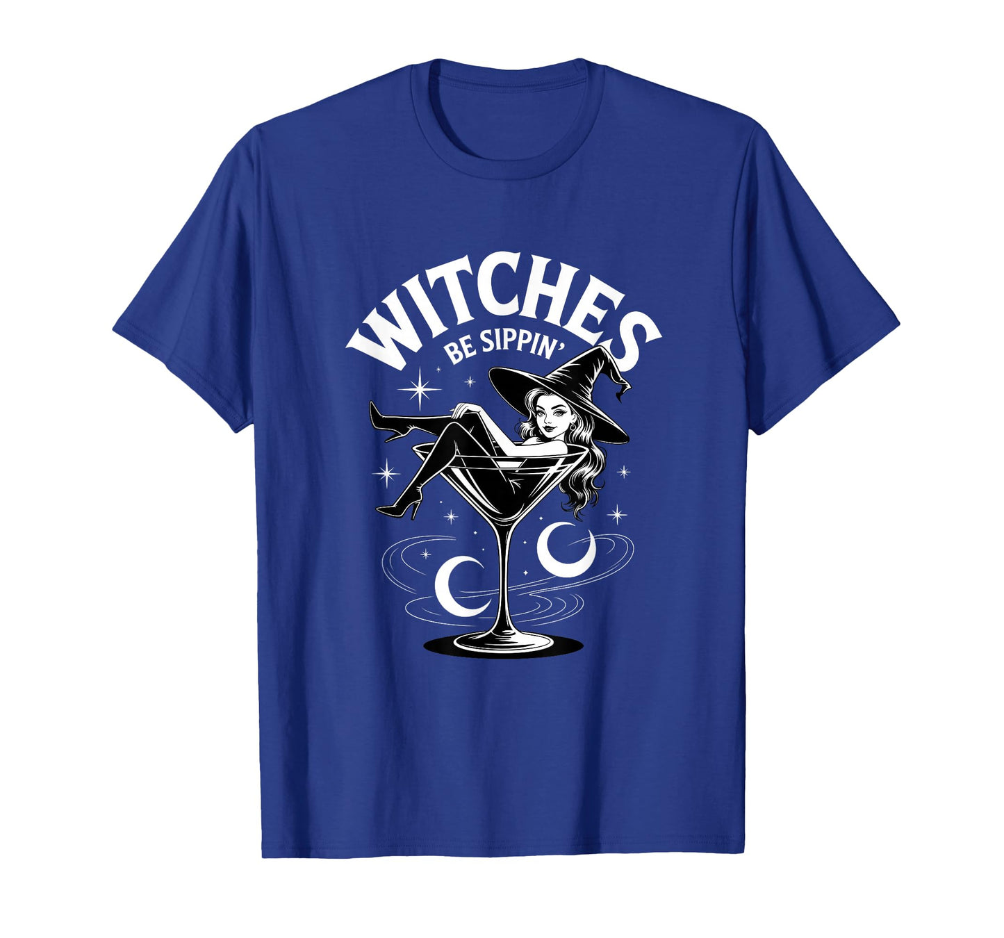 Witches Be Sippin Halloween Witch Cocktail Magic Stars Moons T-Shirt