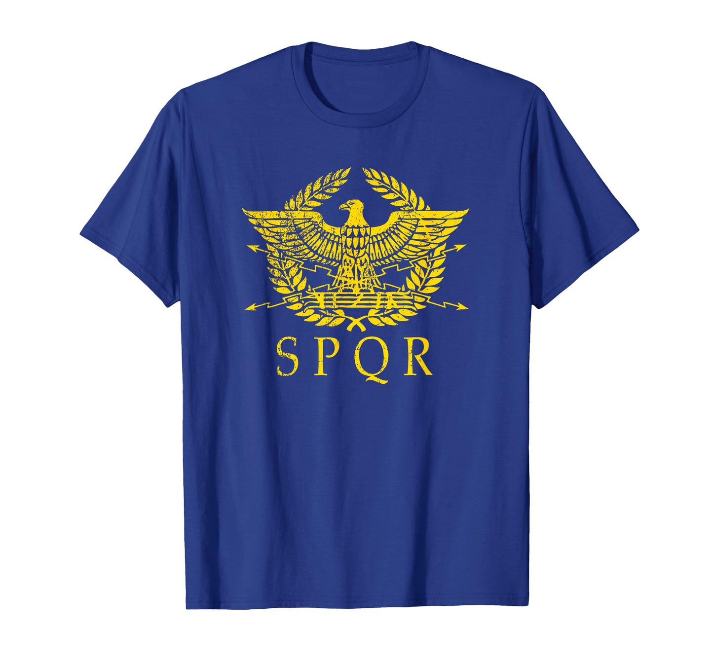 S.P.Q.R. T-shirt - Distressed Ancient Rome SPQR gold logo T-Shirt