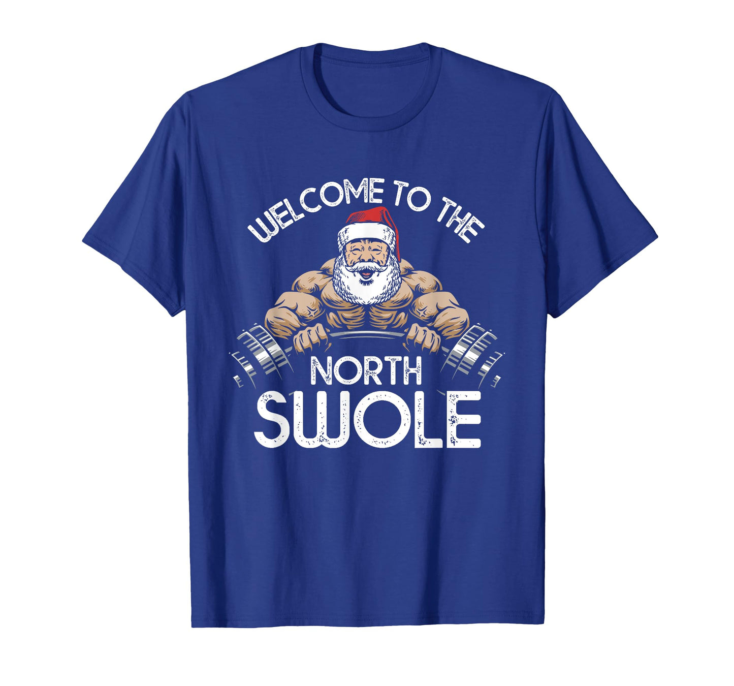 Funny Christmas Shirt North Swole Santa Claus Exercise Gym T-Shirt