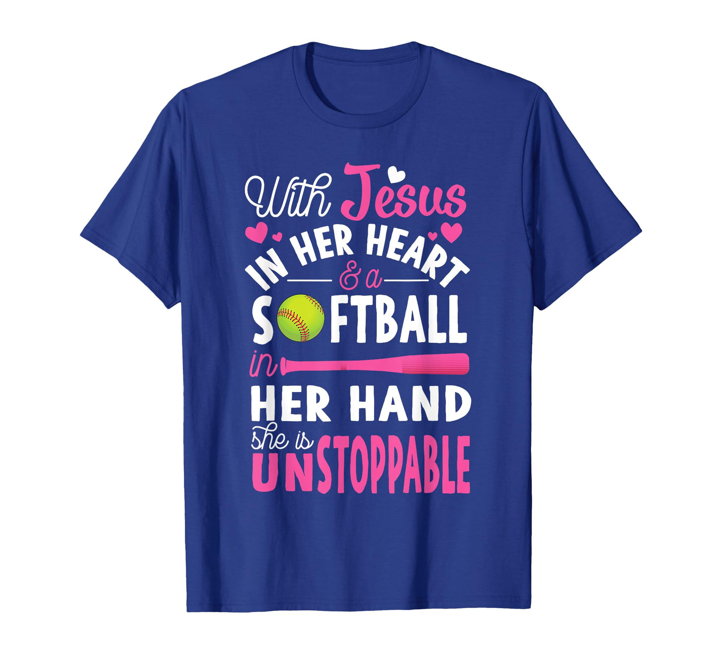 Jesus In Her Heart Softball Hand Funny Pitcher Gift For Her T-Shirt