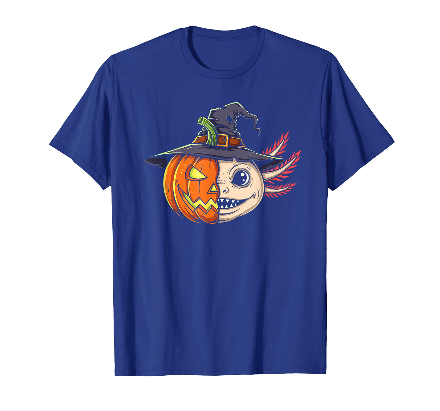 Axolotl Pumpkin Jack O Lantern Halloween Kids Mens Womens T-Shirt