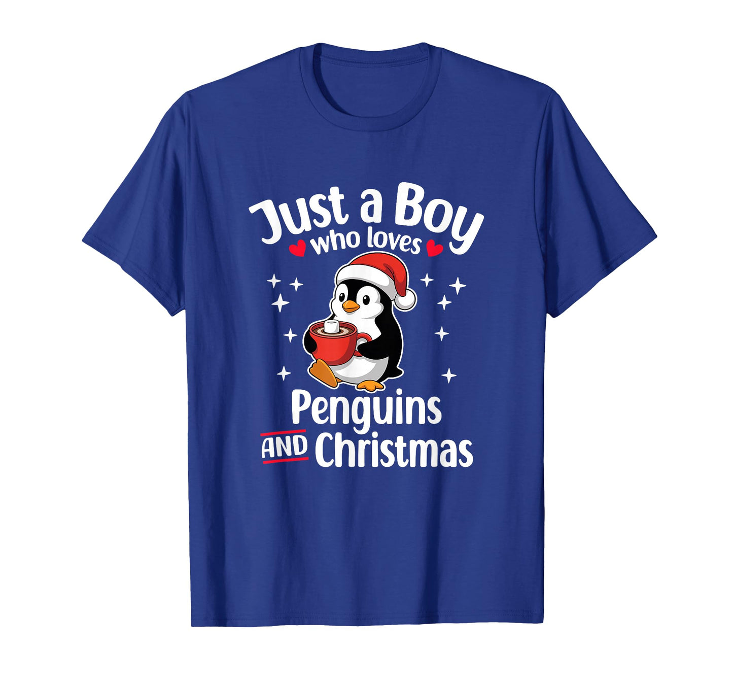 Just a Boy Who Loves Penguins Cocoa Xmas T-Shirt