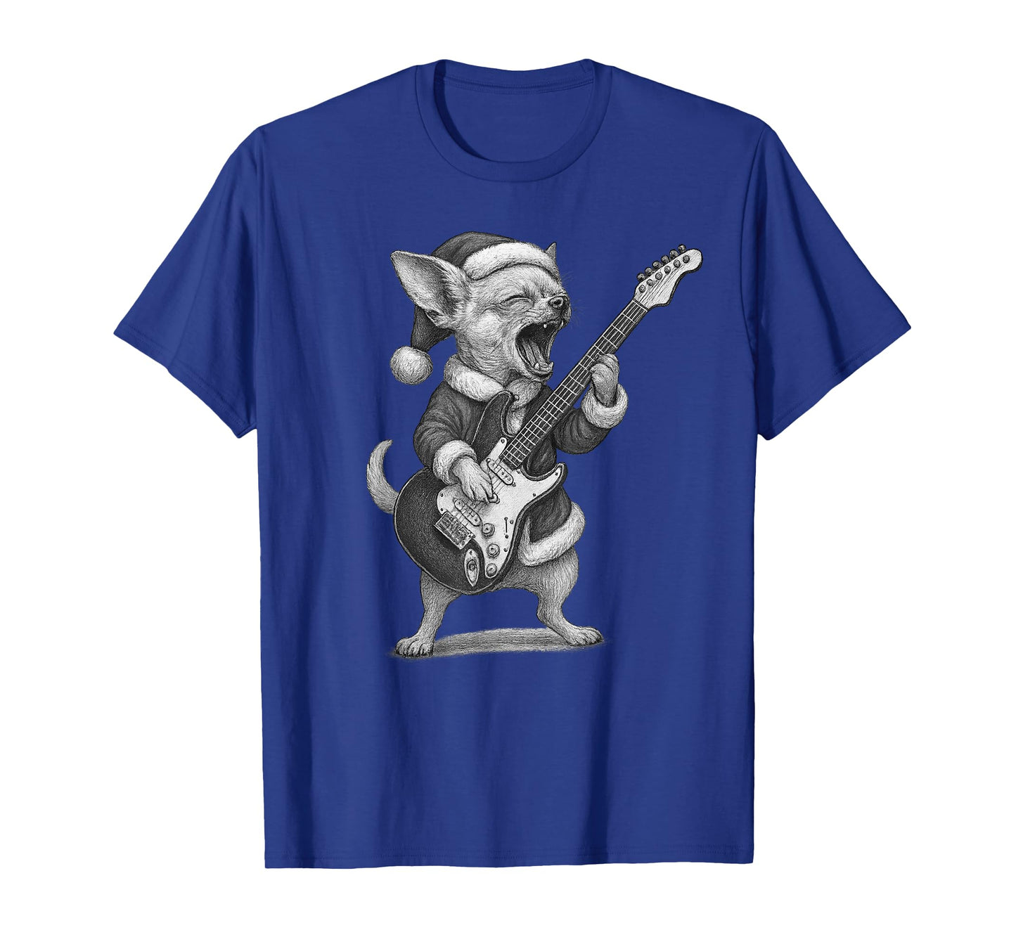 Chihuahua Playing Guitar Christmas Dog Lover T-Shirt