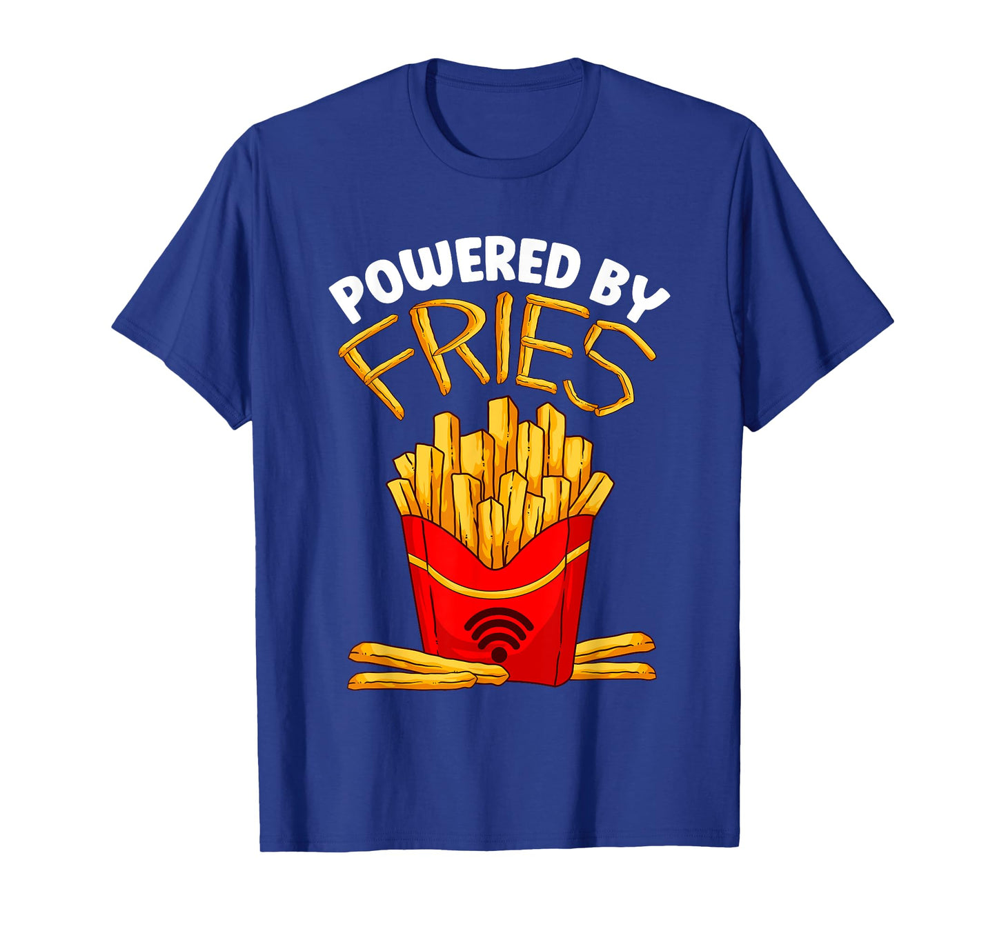 Powered By Fries Funny French Fry Fitness Trainer Gym Carbs T-Shirt