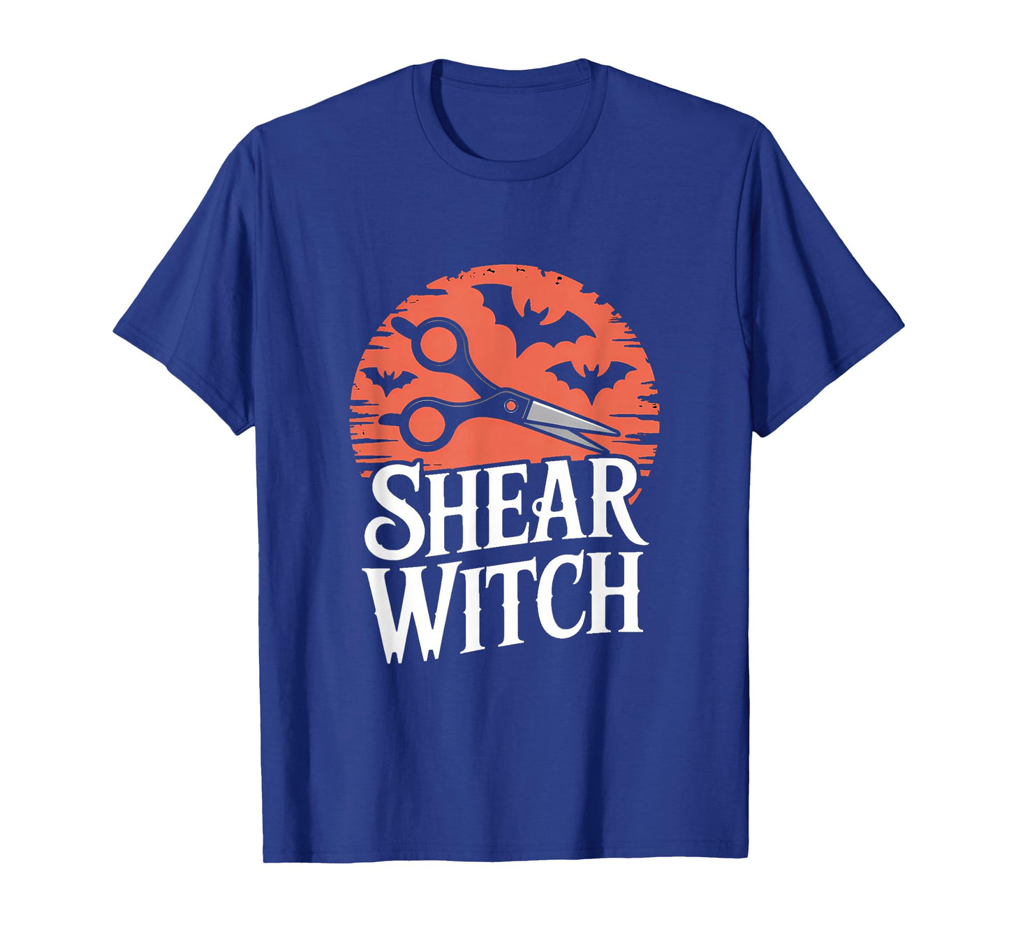 Shear Witch Hairdresser Retro Bats Circle T-Shirt
