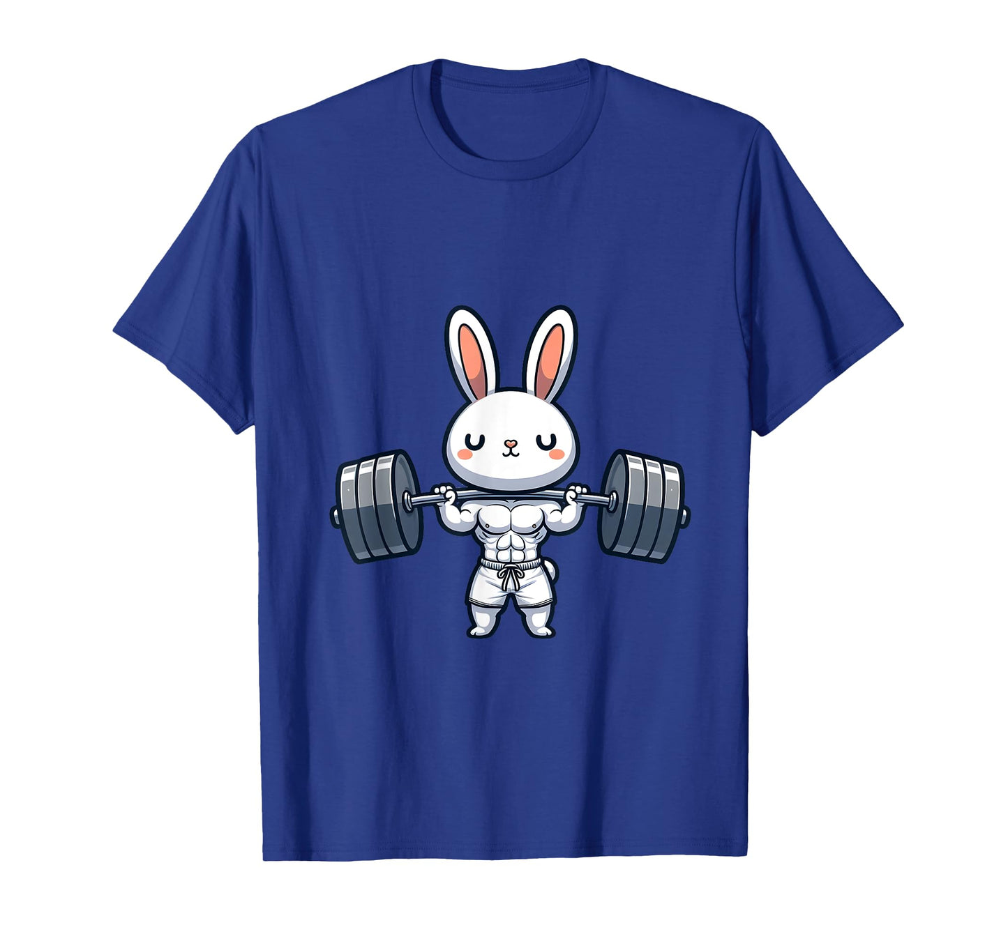 Cute Kawaii Muscular Rabbit Weightlifting Funny T-Shirt