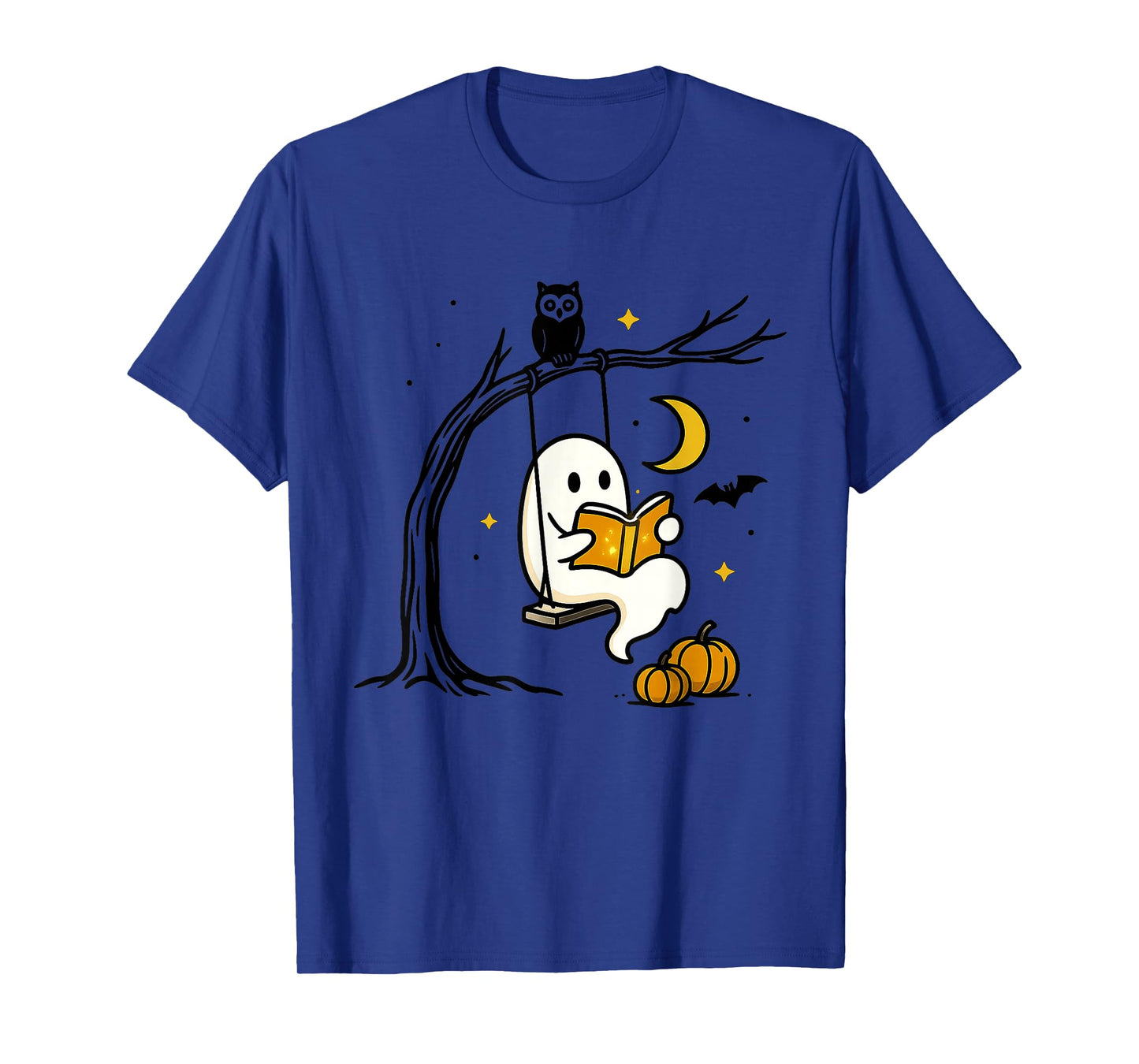 Halloween Ghost Swing Reading Vintage Costume Women Kids Men T-Shirt