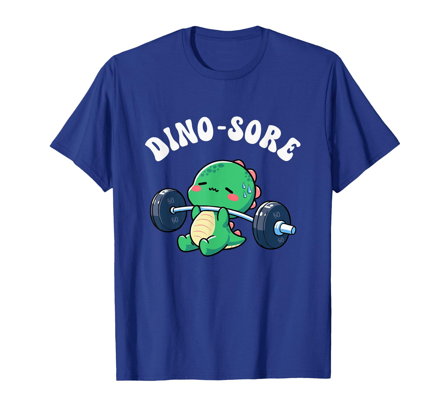 Dino Sore Gym Workout Lifting Weights Fitness Dino Saur Gym T-Shirt