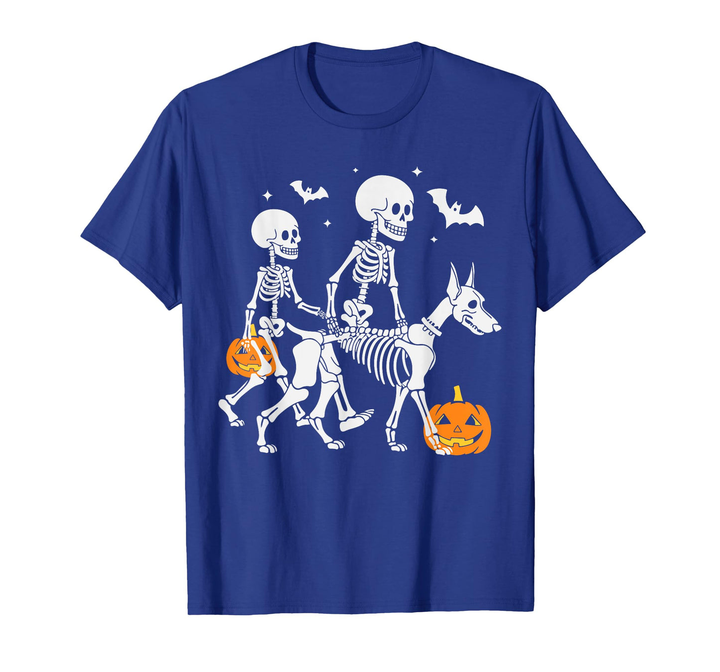 Halloween Skeleton Walking Doberman Dog T-Shirt