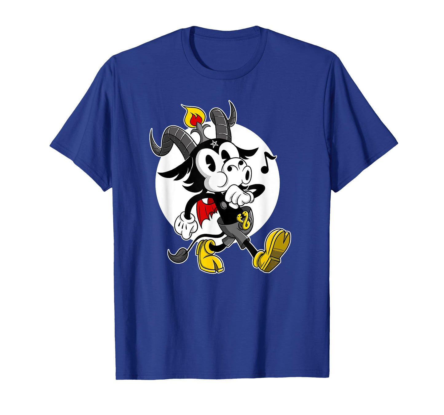 Atheist Satan Cute Baphomet goat whistling old Cartoon T-Shirt
