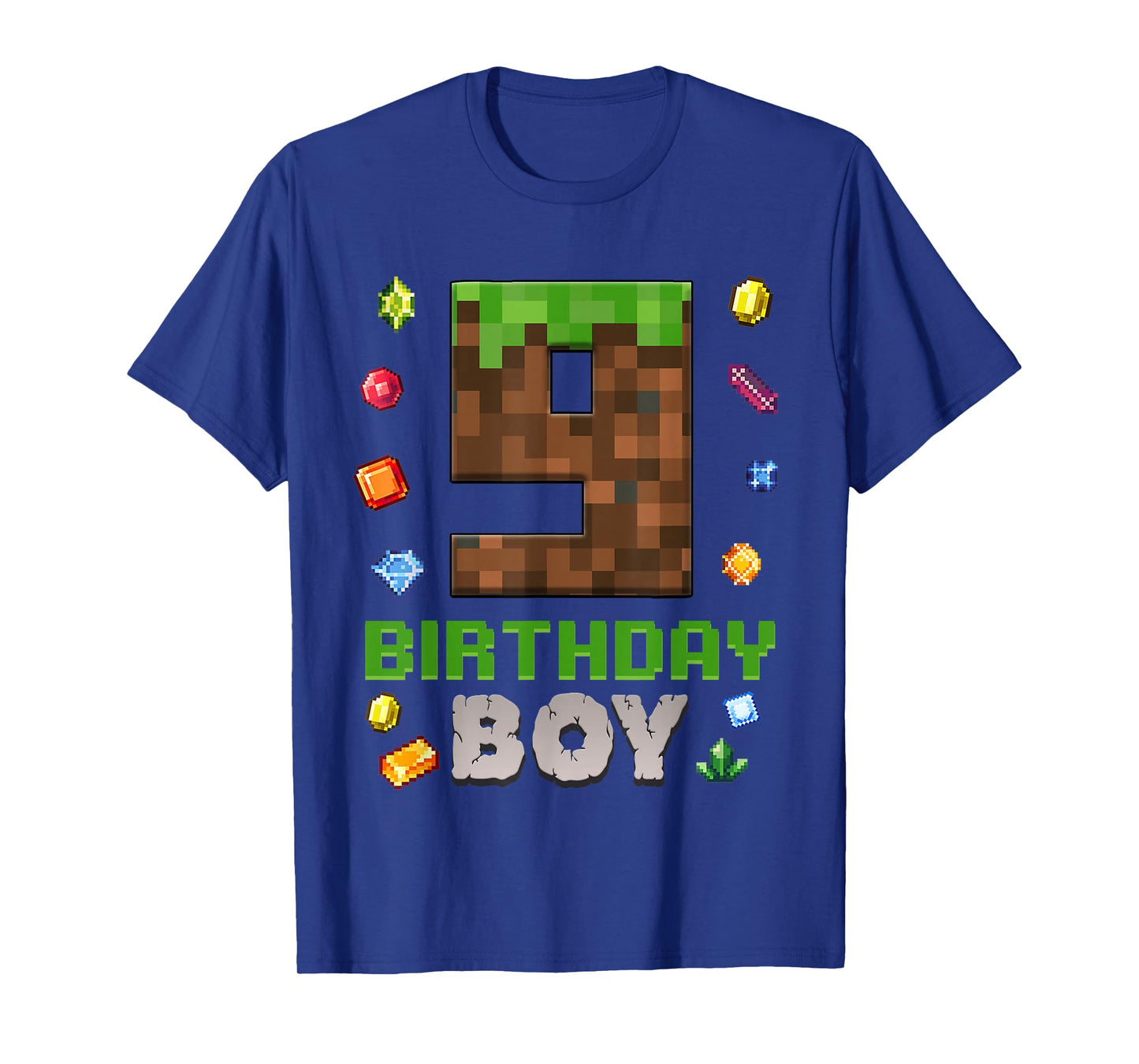 9th Birthday 9 Years Old Video Gamer Pixel Birthday Boys T-Shirt