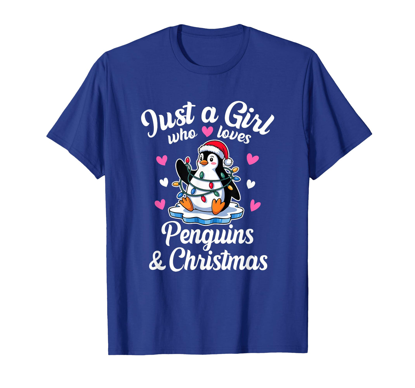 Just a Girl Who Loves Penguins and Christmas Lights T-Shirt