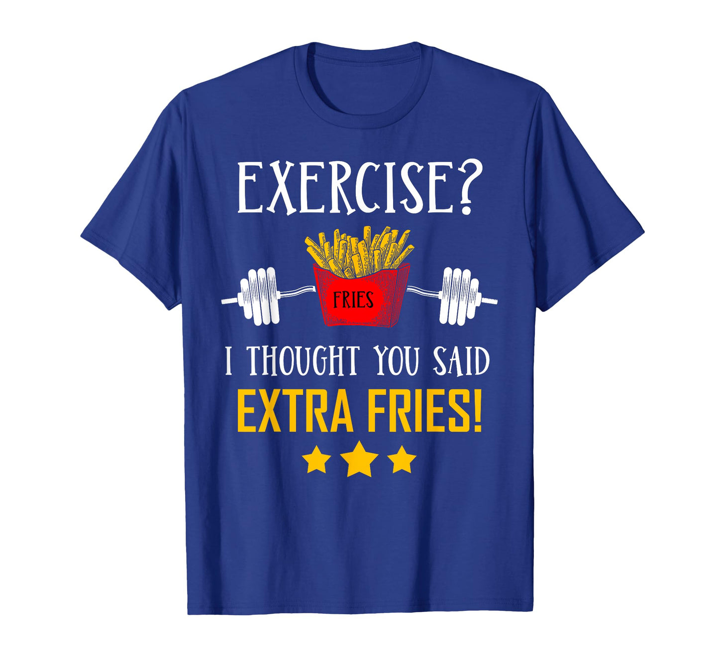 Extra Fries Clothing Apparel Novelty Gift Black Unisex Modern Letter Print T-Shirt
