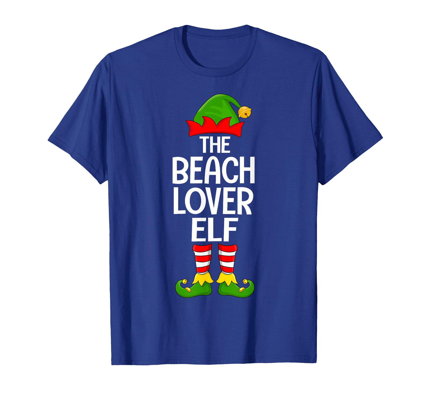 Beach Lover Elf Xmas Matching Family Elf Squad Christmas T-Shirt