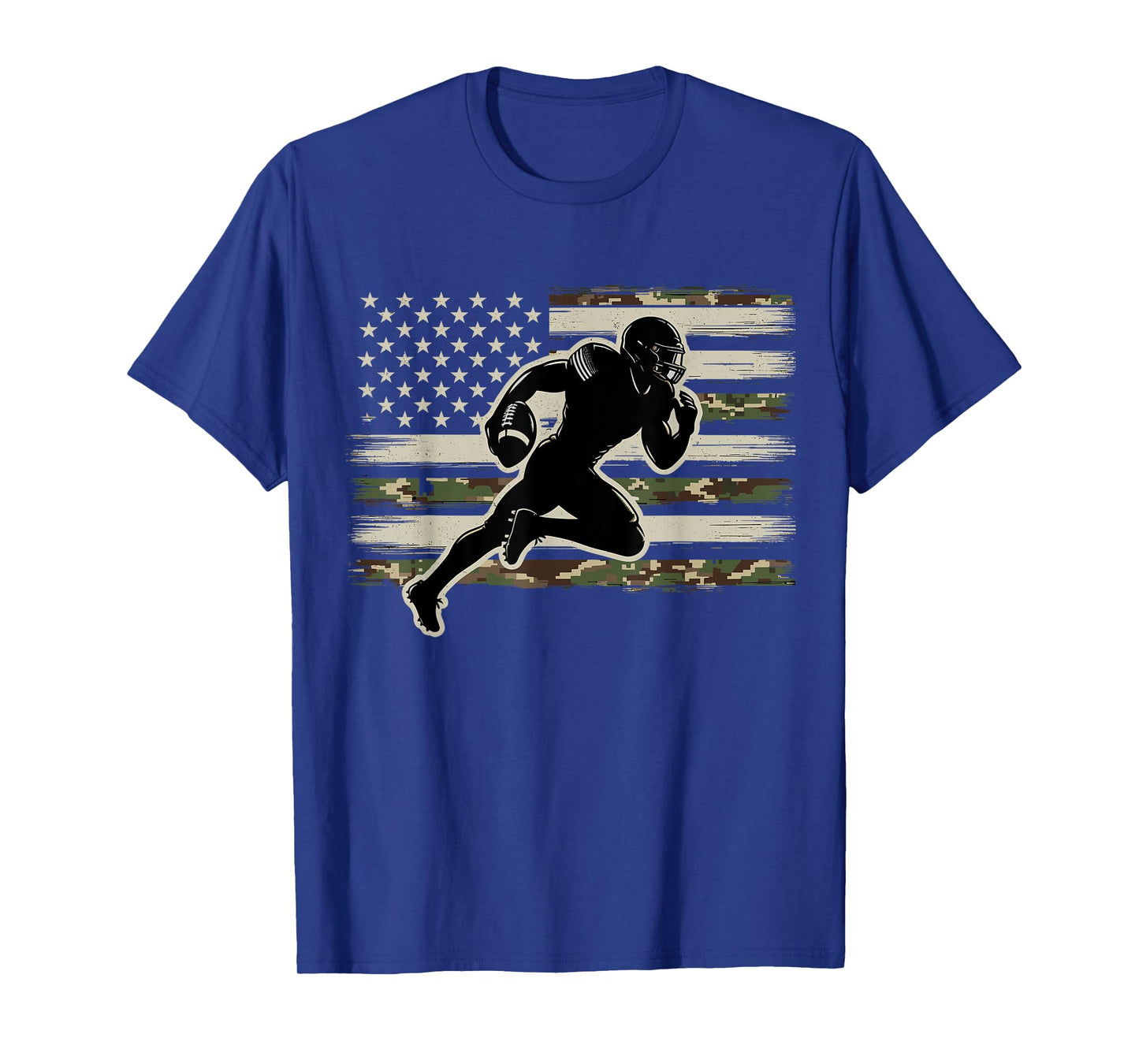Football Camo US Flag American Football Player T-Shirt