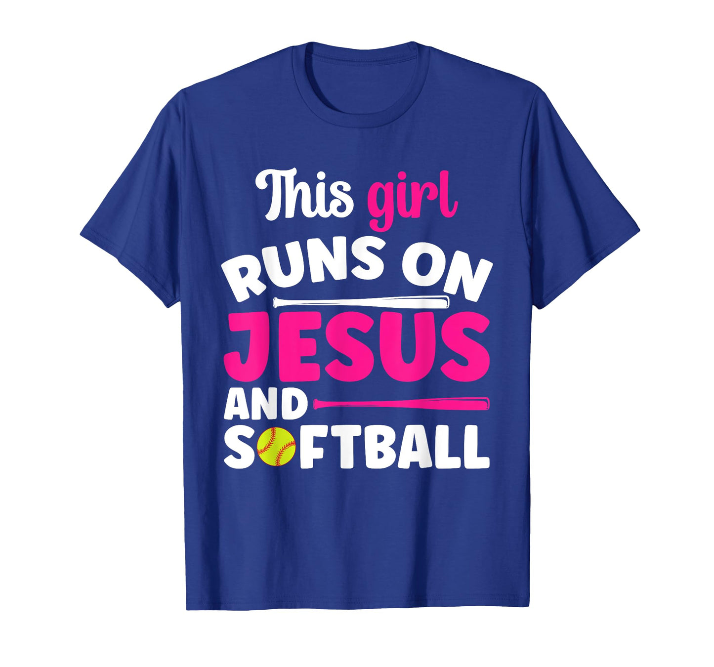 This Girl Runs On Jesus And Softball Christian Athlete T-Shirt