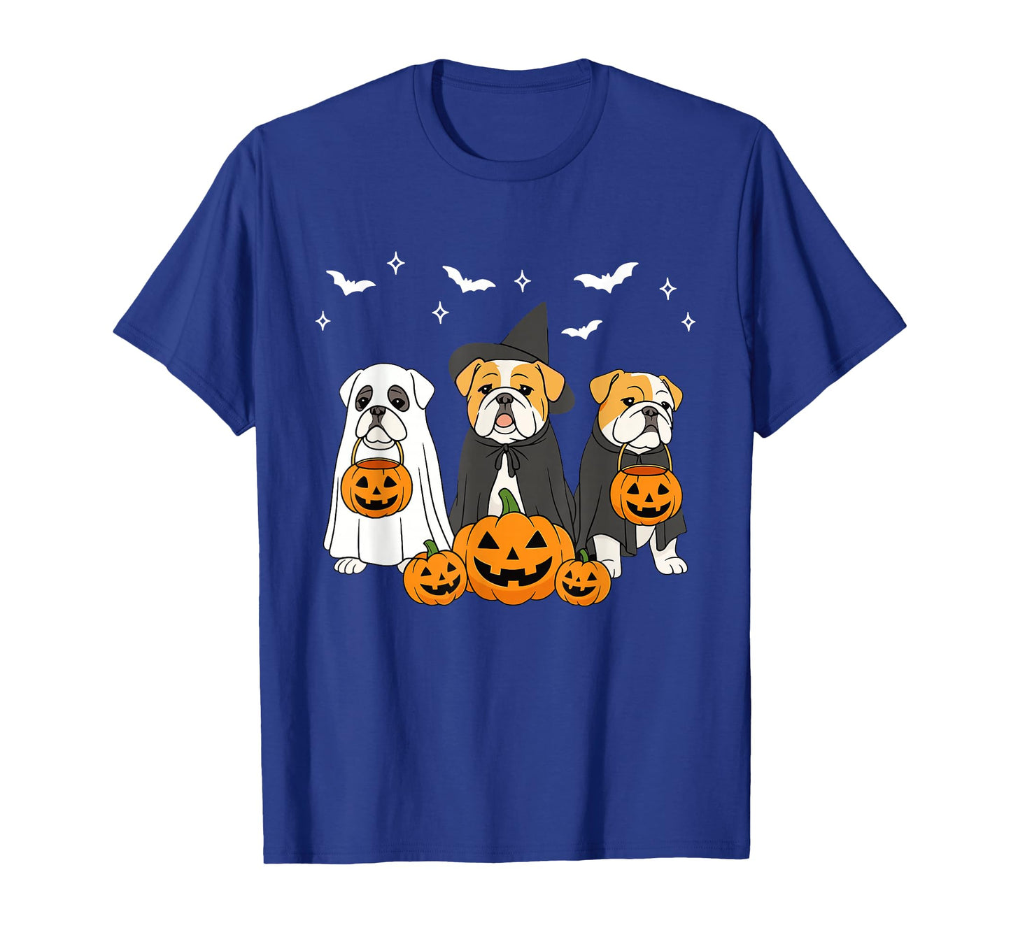 Witch English Bulldog Halloween Ghost Bulldog Dog Mom T-Shirt