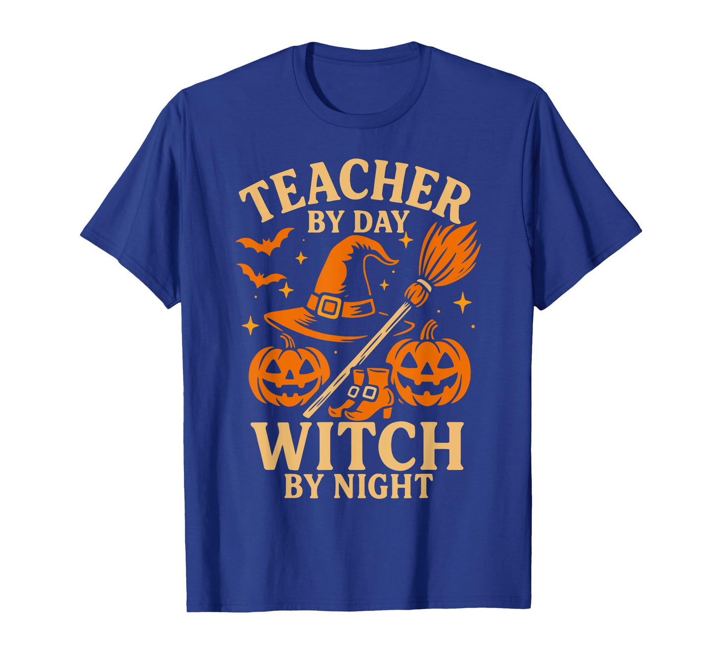 Teacher by Day Witch by Night Funny Halloween Teacher Witch T-Shirt