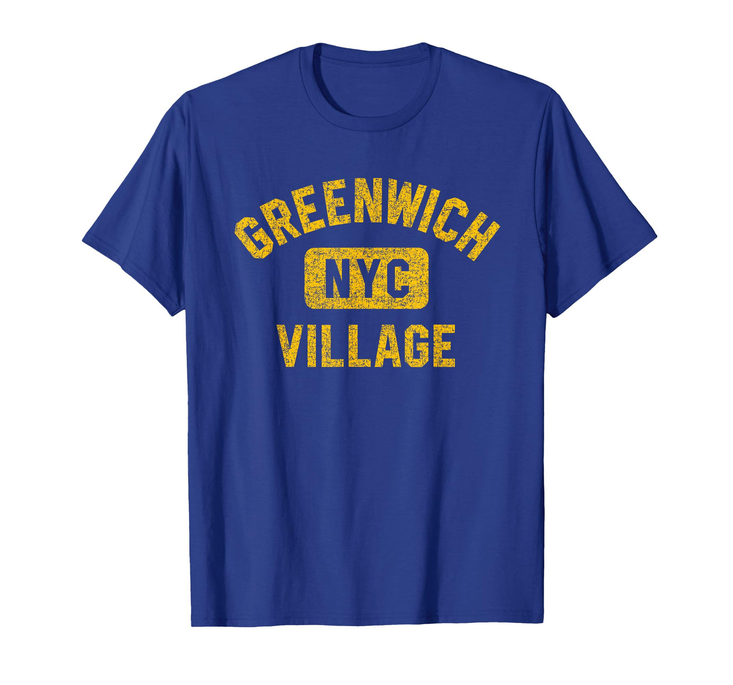 Greenwich Village NYC Gym Style Distressed Amber Print T-Shirt