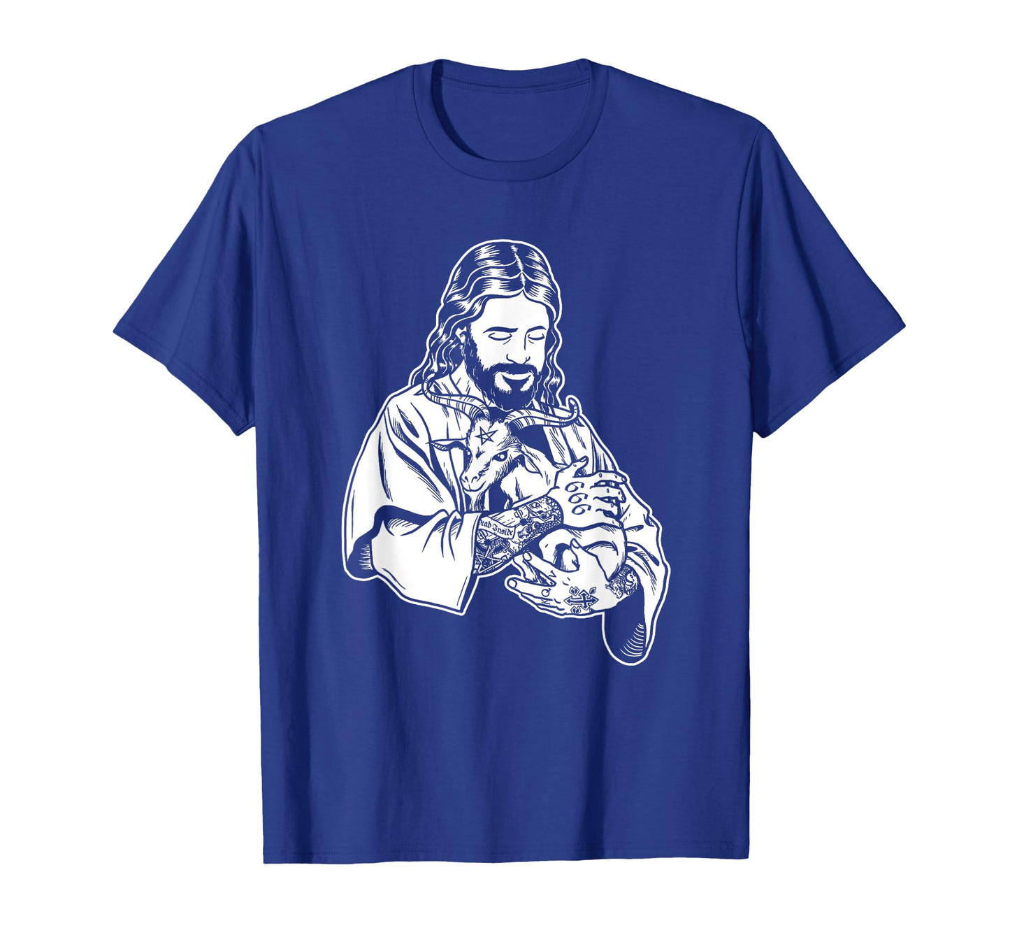 Blackcraft Jesus Loves Satan Baphomet goat T-Shirt Atheist T-Shirt