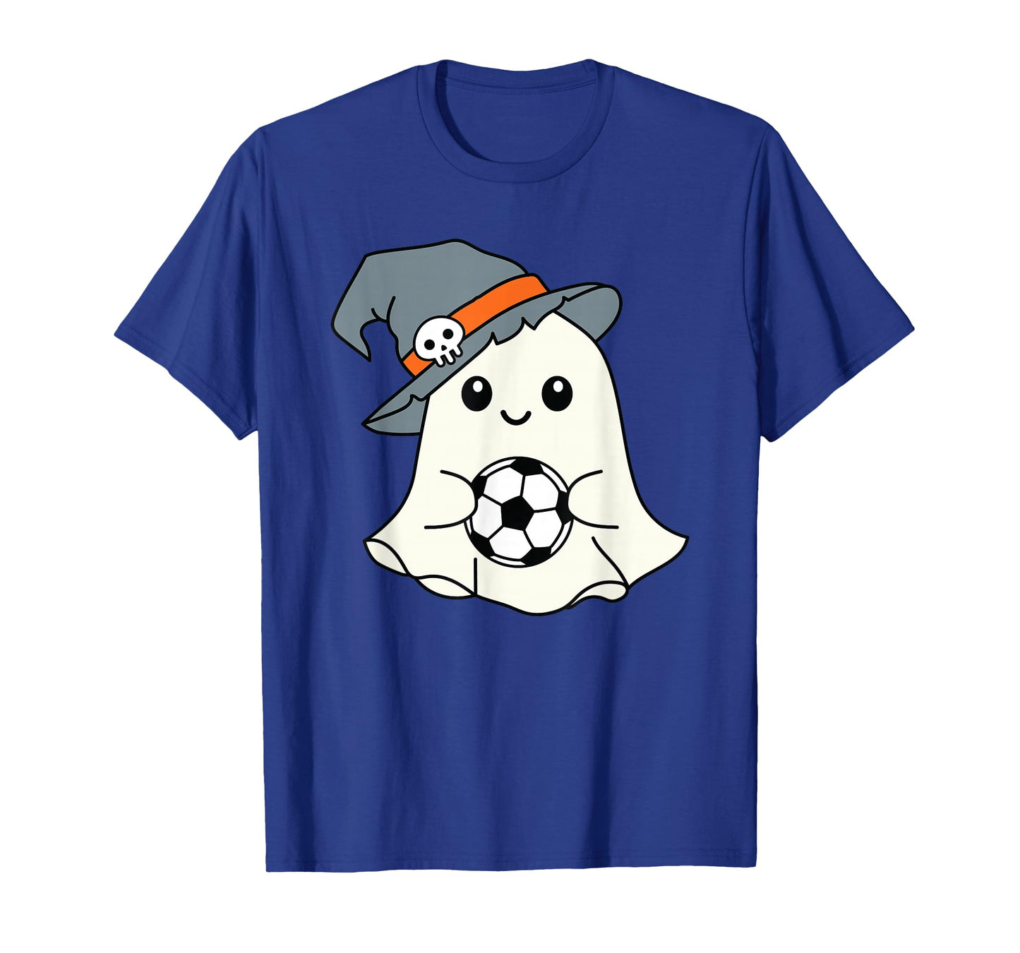 Cute Ghost Soccer Bro Witch Hat Funny Football Halloween T-Shirt