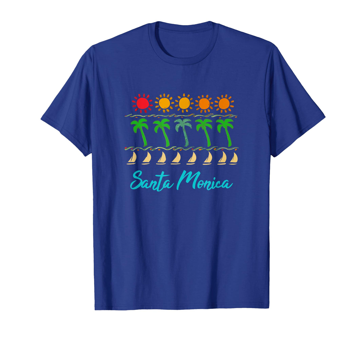 Santa Monica California Souvenirs Tropical Beach Graphic T-Shirt