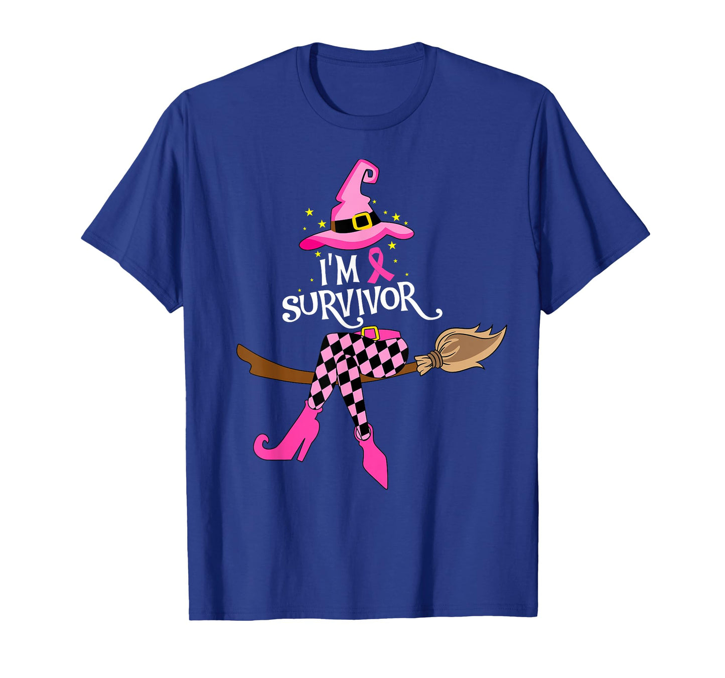 Halloween Witch I'm A Survivor Breast Cancer Warrior Women T-Shirt