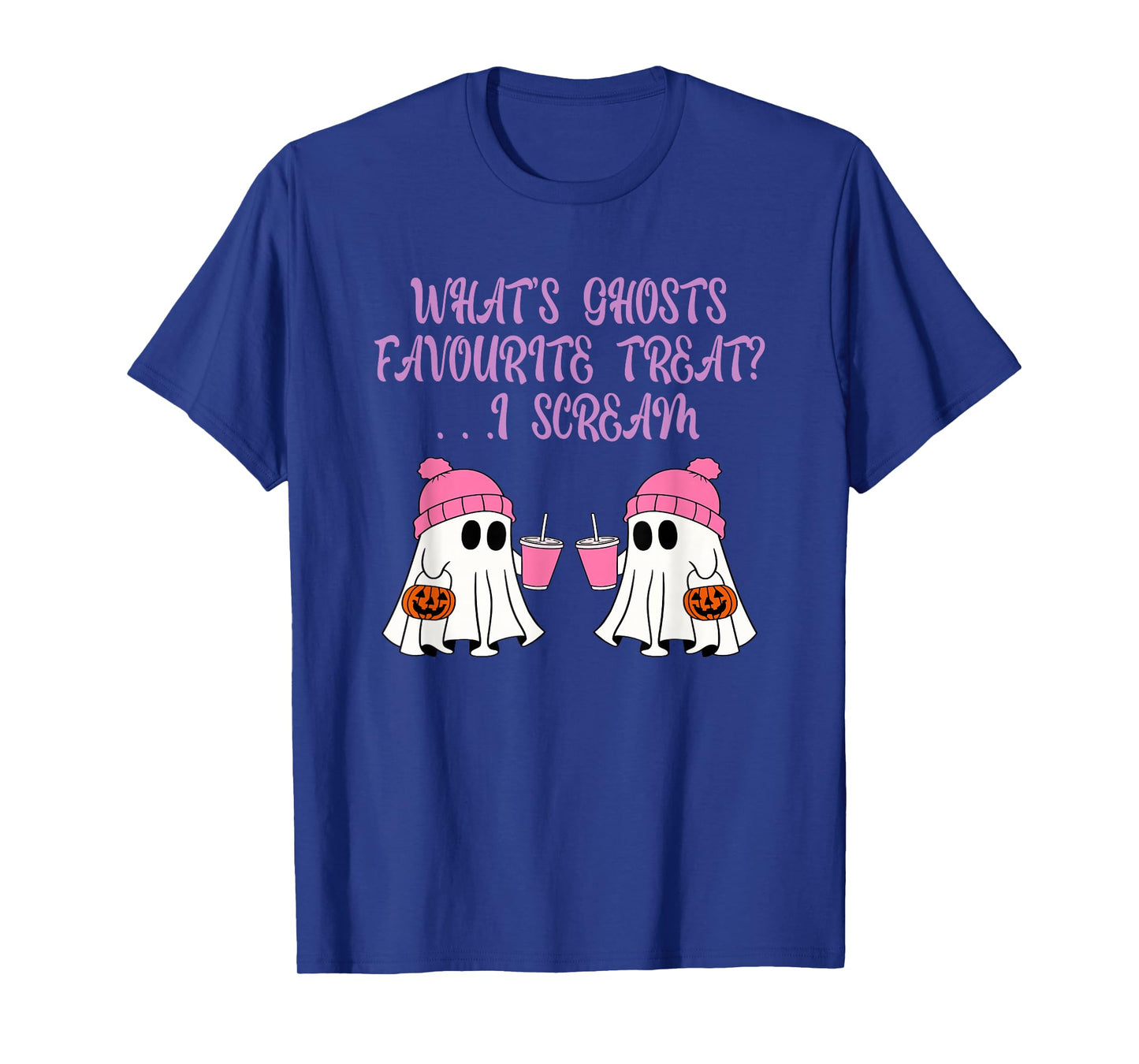What's Ghost's Favourite Treat I Scream Cute Ghost Halloween T-Shirt