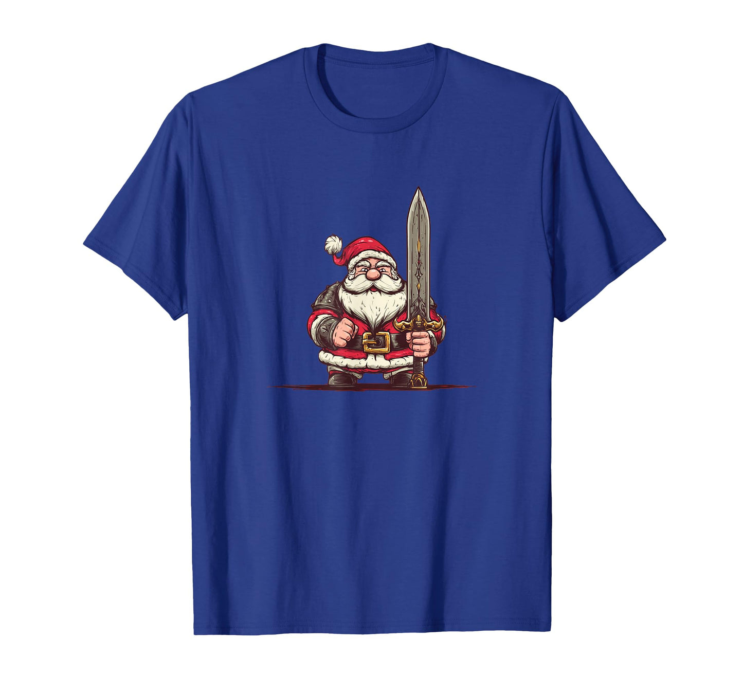 Cool Santa Claus with Fantasy Sword Costume for Xmas T-Shirt