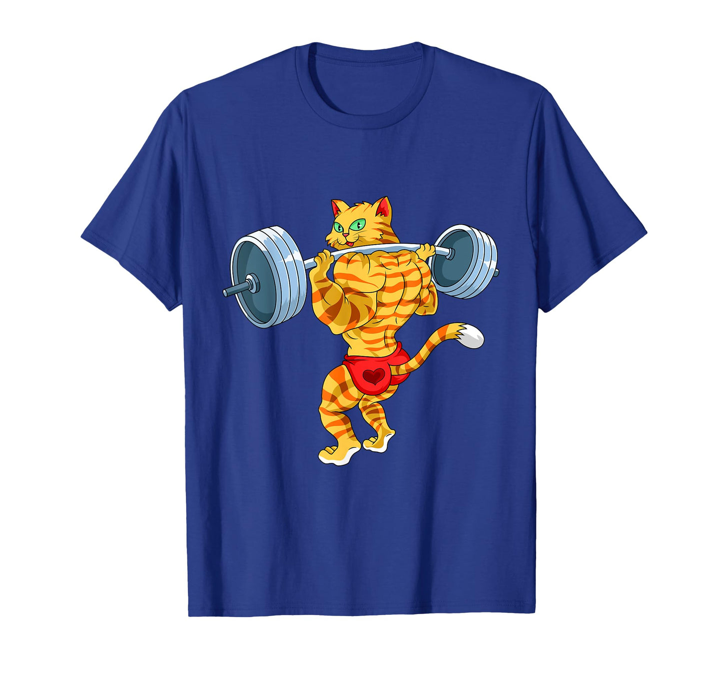 Weightlifing Barbell - Funny Workout Gym Weightlifting Cat T-Shirt for Men Women