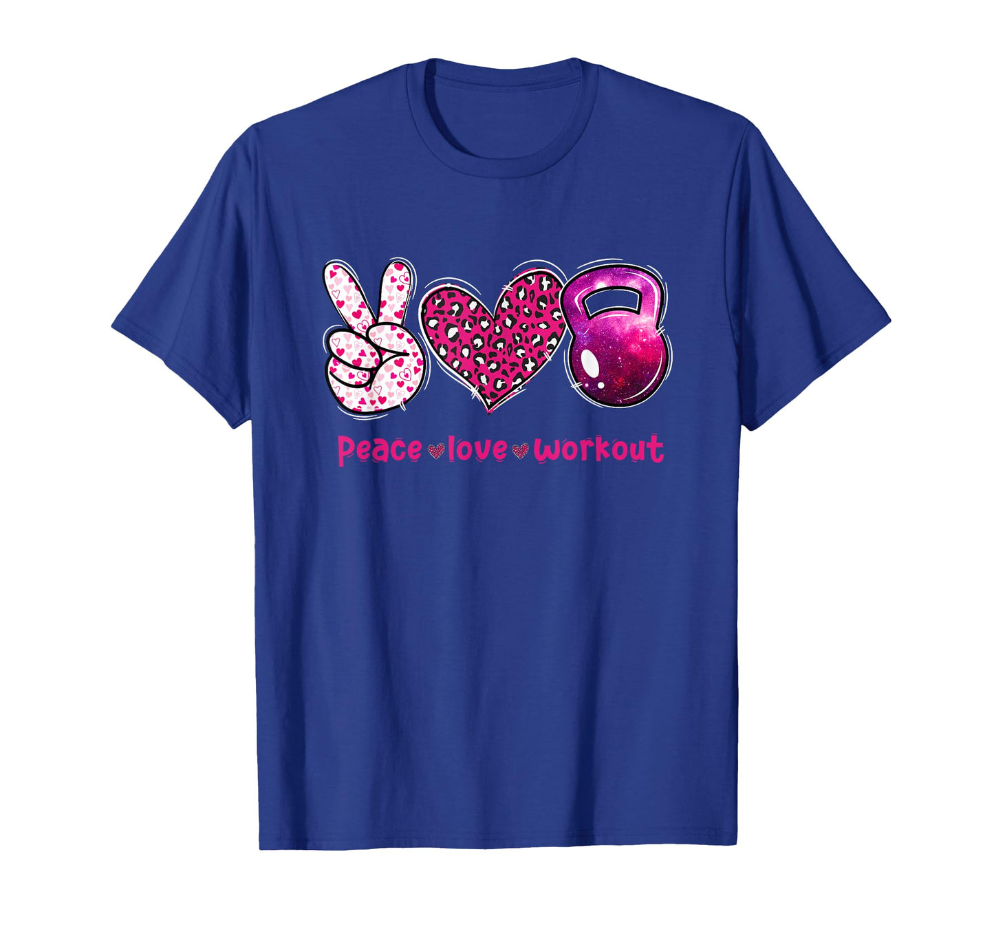 Funny Peace Love Workout Gym Lifting Gymer Valentines Day T-Shirt