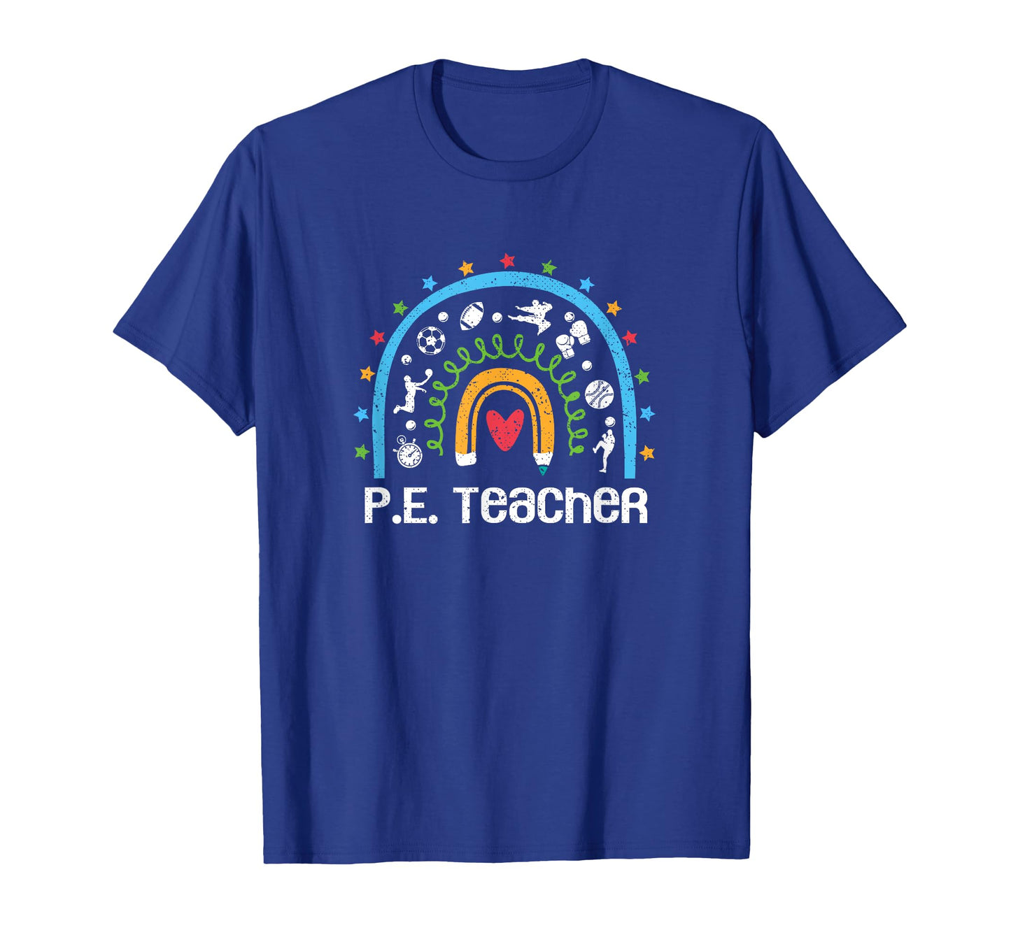 PE Teacher Rainbow Back To School Physical Education T-Shirt for Men Women