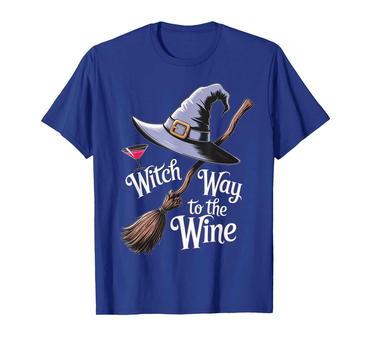 Witch Way to The Wine Funny Halloween Retro Drinking Spooky T-Shirt