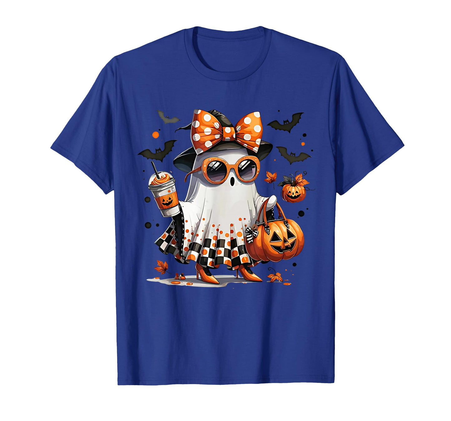 Cute Ghost Pumpkin Halloween Funny Spooky Pumpkin Witch T-Shirt